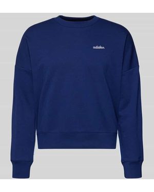 adidas Sweatshirt mit Label-Stitching - Blau