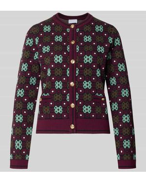 Jake*s Regular Fit Strickjacke aus Viskose-Mix Modell 'FunkyCardi' - Mehrfarbig