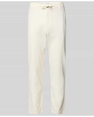 SELECTED Slim Tapered Fit Hose mit Leinen-Anteil Modell 'BRODY' - Weiß