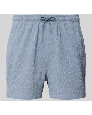 Only & Sons Regular Fit Badehose Mit Strukturmuster Modell 'Ted Life' - Blau