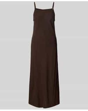 someday. Midi-Jurk Met Vierkante Hals, Model 'Qualeza' - Bruin