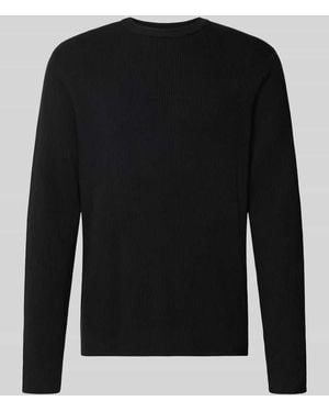 Lindbergh Slim Fit Strickpullover Baumwoll-Mix - Schwarz