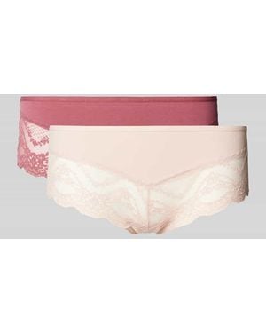 Snocks Hipster Mit Spitzenbesatz Im 2Er-Pack - Pink