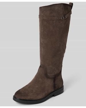 Tamaris Stiefel aus Rindvelours mit Reißverschluss - Braun