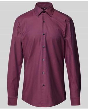 BOSS Slim Fit Business-Hemd Mit Kentkragen Modell 'Hank' - Lila