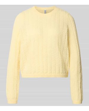 Pieces Regular Fit Pullover mit gerippten Ärmelbündchen Modell 'ADA' - Gelb
