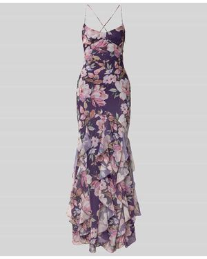ADLYSH Slim Fit Abendkleid mit Rüschenbesatz - Lila