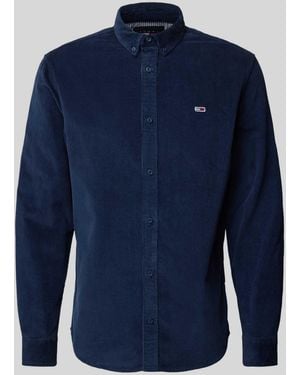 Tommy Hilfiger Regular Fit Corduroy Overhemd - Blauw