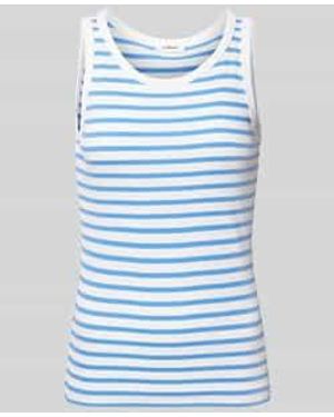S.oliver Slim Fit Tanktop Van Viscosemix Met Ribstructuur - Blauw