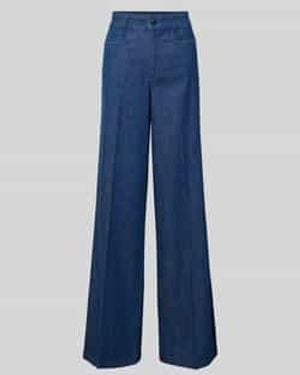 Ouí Wide Leg Jeans Met Persplooien - Blauw