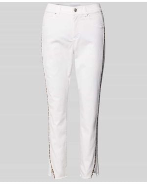ANGELS Slim Fit Hose mit Kontrastpaspeln Modell 'Ornella' - Weiß