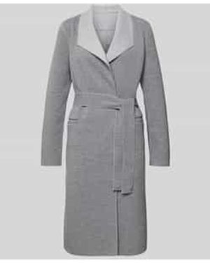 Vila Relaxed Fit Lange Jas Met Viscose Met Model 'Juice' - Grijs