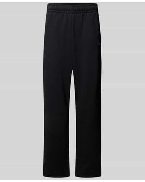Karlkani Straight Leg Sweatpants mit Label-Stitching - Schwarz