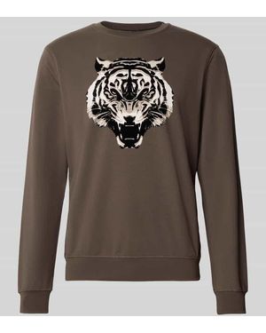 Antony Morato Regular Fit Sweatshirt mit Animal-Print - Grau