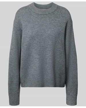 Jake*s Loose Fit Strickpullover aus Wolle - Grau
