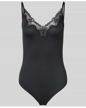 Pieces Body mit Spitze Modell 'LILI' - Schwarz