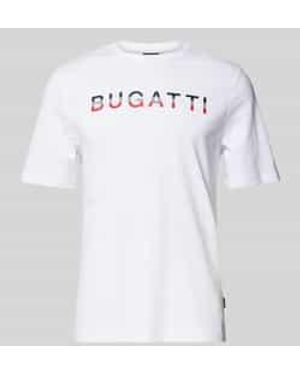 Bugatti T-shirt Met Labelprint - Grijs