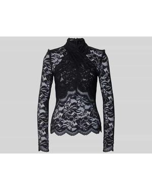 Rabanne Slim Fit Bluse aus Spitze - Blau