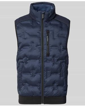 Tom Tailor Regular Fit Outdoor-Weste mit reflektierenden Elementen - Blau