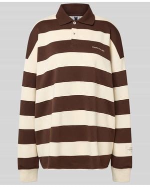 Karo Kauer Oversized Poloshirt mit Streifenmuster - Braun