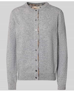 Barbour Regular Fit Strickjacke aus Woll-Baumwoll-Mix Modell 'PENDLE' - Grau