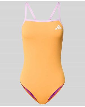 adidas Sportbadeanzug mit Logo-Print - Orange