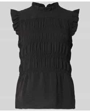 Soya Concept Blousetop Met Kraag Met Ruches Model 'Cath' - Zwart