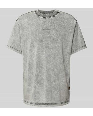 G-Star T-Shirt mit Label-Print - Grau