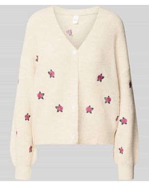 Y.A.S Cardigan mit überschnittenen Schultern Modell 'FLEUR' - Natur