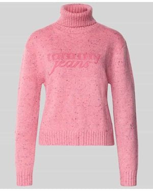 Tommy Hilfiger Regular Fit Rollkragenpullover mit Wollanteil Modell 'NEP' - Pink