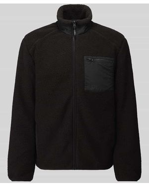 Only & Sons Regular Fit Teddyjacke mit Stehkragen Modell 'DALLAS' - Schwarz