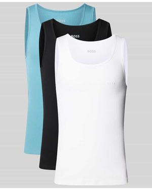 BOSS Regular Fit Tank Top aus reiner Baumwolle im 3er-Pack - Schwarz