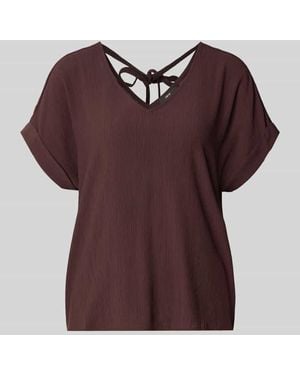 Zero Blusenshirt aus Viskose-Mix mit fixiertem Ärmelaufschlag - Rot