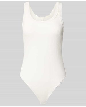 ONLY Slim Fit Body aus Baumwoll-Mix Modell 'VINI' - Weiß
