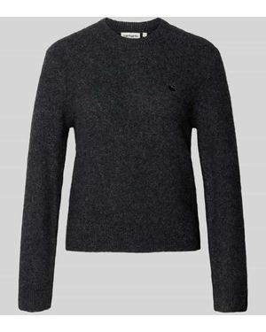 Carhartt Strickpullover mit Label-Detail Modell 'Curtis' - Blau