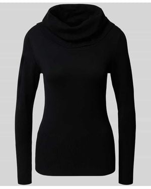 Soya Concept Slim Fit Longsleeve aus Viskose-Mix Modell 'Dollie' - Schwarz