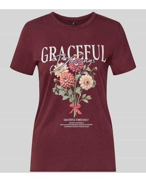 ONLY Regular Fit T-Shirt aus reiner Baumwolle 'ONLLUCY' - Rot