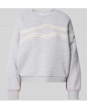 Lanius Oversized Sweatshirt mit Rundhalsausschnitt - Grau