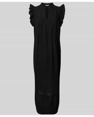 Mbym Maxikleid mit Tunikakragen Modell 'Gemala' - Schwarz