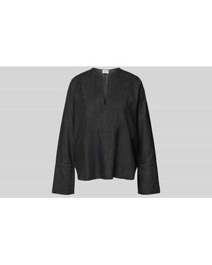 Closed Relaxed Fit Bluse mit Tunika-Ausschnitt - Schwarz
