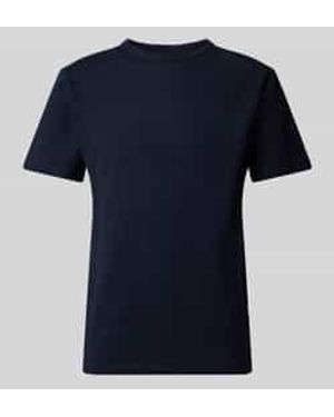 SELECTED T-shirt Met Geribde Ronde Hals - Blauw