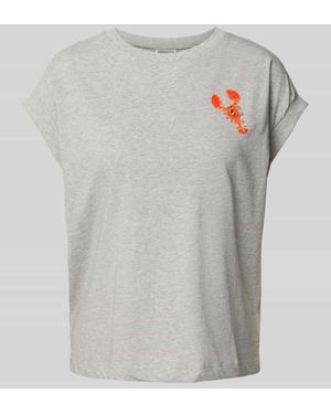 Essentiel Antwerp T-Shirt Mit Motiv-Stitching Modell 'Hobster' - Grau
