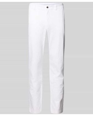 Tom Tailor Slim Fit Leinenhose mit Baumwollanteil - Weiß