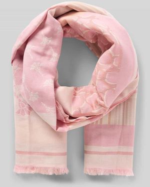 Joop! Schal im Allover-Look mit Fransen Modell 'Ailis' - Pink