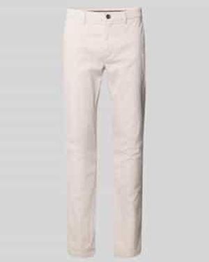 Tommy Hilfiger Slim Fit Chino Van Katoenmix, Model 'Bleecker' - Wit