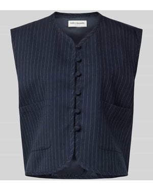 Lolly's Laundry Weste mit Rundhalsausschnitt Modell 'Abbey' - Blau