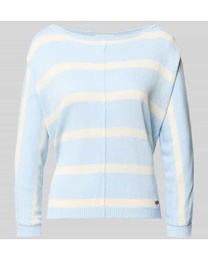 Pepe Jeans Boxy Fit Strickpullover aus Viskose-Mix Modell 'ALBERTA' - Blau