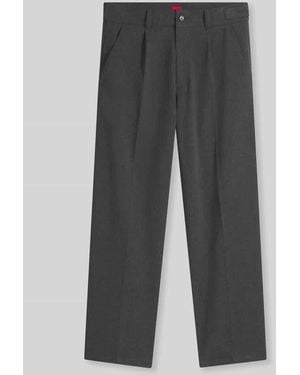 HUGO High Waist Bundfaltenhose mit Bügelfalten - Grau