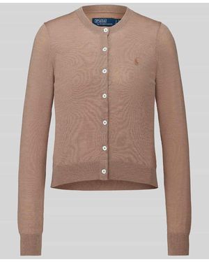 Polo Ralph Lauren Cardigan aus Wolle mit Logo-Stitching - Natur
