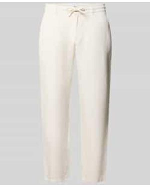 Brax Slim Fit Linnen Broek Van Puur Linnen Model 'Fabio' - Wit